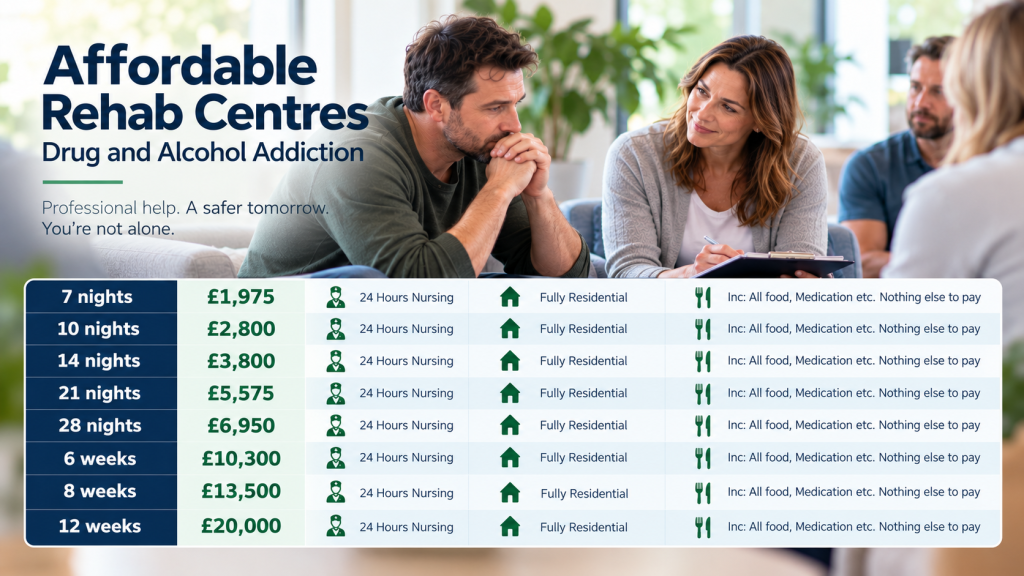 Affordable drug and alcohol Rehab Care Pricing